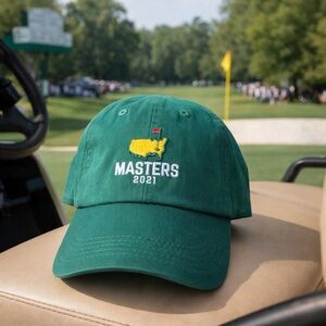 Masters 2021 Augusta National Golf Tournament Hat Green Adjustable Cap embroider